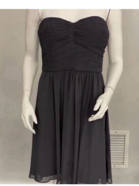 Women’s Strapless Black Chiffon Dress